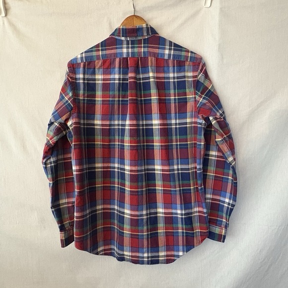 Ralph Lauren Shirt Madras Plaid Button Down Flesh-Color Pony Red Multi Men's L - Picture 5 of 8
